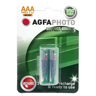 AgfaPhoto AAA 950 mAh esiladattu akku x 2 -pakkaus | Toimistotukku Talka Oy