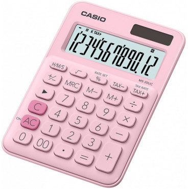 Casio MS-20UC PK pöytälaskin pinkki | Toimistotukku Talka Oy