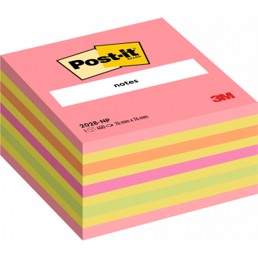 Post-it 2028 viestilappukuutio pinkki neon 76 x 76 mm | Toimistotukku Talka Oy