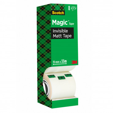 Scotch Magic 810 näkymätön teippi 19 mm x 33 m hyllypakkaus (8) | Toimistotukku Talka Oy