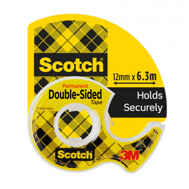 Scotch 136D kaksipuolinen teippi 12 mm x 6,3 m | Toimistotukku Talka Oy