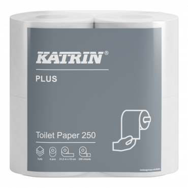 Katrin Plus Wc-paperi 250 valkoinen | Toimistotukku Talka Oy