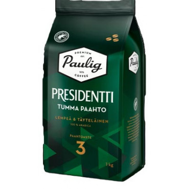 Kahvi Presidentti Tumma Paahto 1 kg papu | Toimistotukku Talka Oy