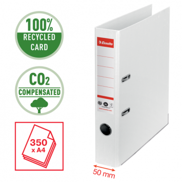 Esselte CO2 neutral mappi No.1 A4 50 mm valkoinen | Toimistotukku Talka Oy