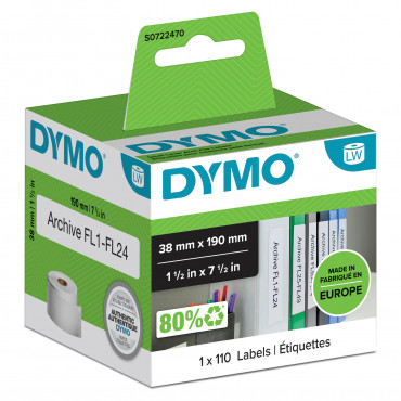 Dymo LabelWriter pienet mappitarrat 38 x 190 mm | Toimistotukku Talka Oy