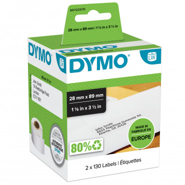 Dymo LabelWriter osoitetarra 89 x 28 mm (2) | Toimistotukku Talka Oy