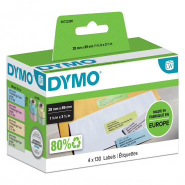 Dymo LabelWriter väritarravalikoima 89 x 28 mm (4) | Toimistotukku Talka Oy