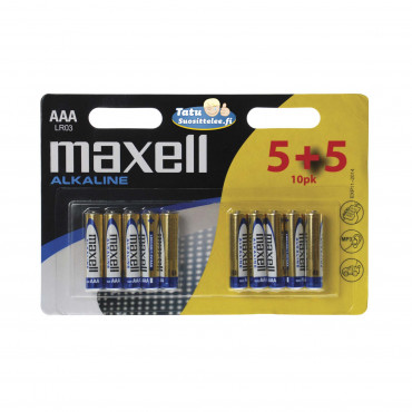 Maxell paristo LR3 (AAA) 5+5, 10-pack | Toimistotukku Talka Oy