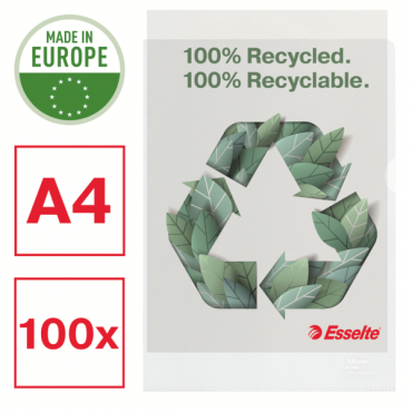 Esselte Recycled  muovitasku 100 mic A4 (100) | Toimistotukku Talka Oy