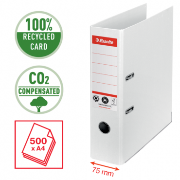 Esselte CO2 neutral mappi No.1 A4 75 mm valkoinen | Toimistotukku Talka Oy