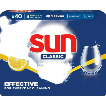 Sun konetiskiainetabletti 40 kpl Lemon | Toimistotukku Talka Oy