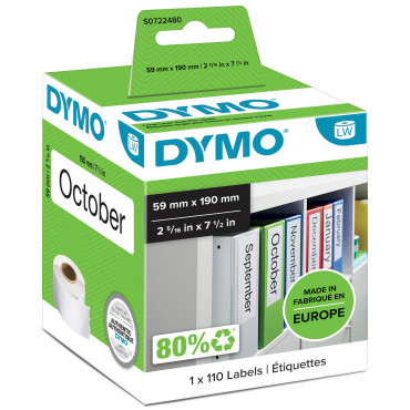 Dymo LabelWriter suuret mappitarrat 59 x 190 mm | Toimistotukku Talka Oy