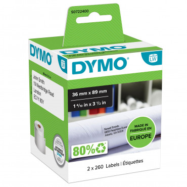 Dymo LabelWriter suuret osoitetarrat 89 x 36 mm (2) | Toimistotukku Talka Oy