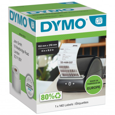 Dymo LabelWriter DHL-tarrat 102 mm X 210 mm (valkoinen) 140 tarraa | Toimistotukku Talka Oy