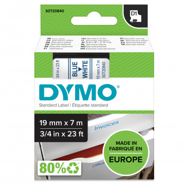 Dymo D1 tarrateippi 19 mm si/va | Toimistotukku Talka Oy