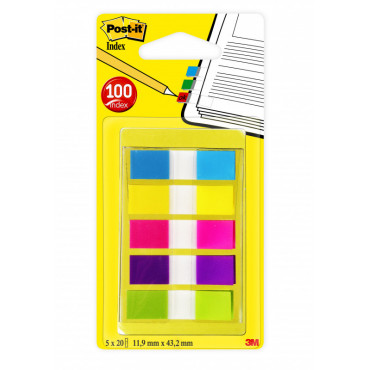 Post-It Index teippimerkki 683-5cb ½-tuumaa leveä 5 väriä 12 x 43 mm | Toimistotukku Talka Oy