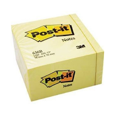 Post-it 636-B viestilappukuutio Canary Yellow 76 mm x 76 mm | Toimistotukku Talka Oy