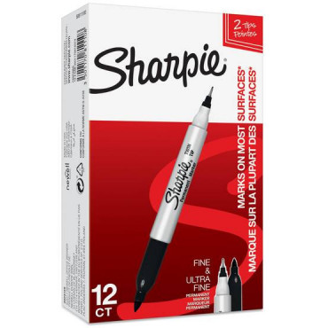 Sharpie Twintip 0,3/1 mm huopakynä musta | Toimistotukku Talka Oy