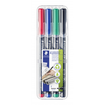 Staedtler Lumocolor F318 fine 4 värin sarja 0,6 mm | Toimistotukku Talka Oy