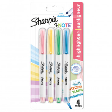 Sharpie S-Note korostuskynä 4-värin sarja | Toimistotukku Talka Oy