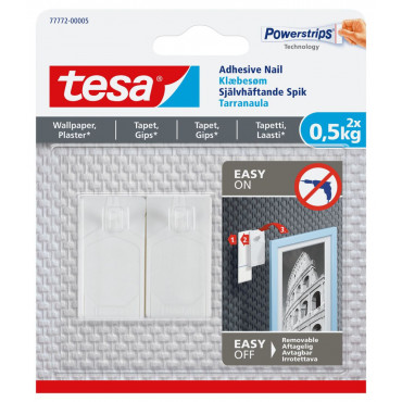 Tesa tapetti tarrakoukku 0,5 kg (2) | Toimistotukku Talka Oy