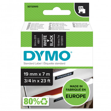 Dymo D1 tarrateippi 19 mm va/mu Dymo D1 tarrateippi 19 mm va/mu | Toimistotukku Talka Oy