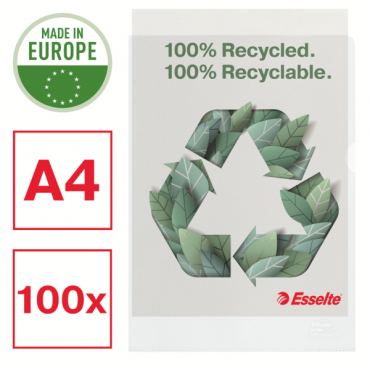Esselte Recycled  muovitasku 100 mic A4 (100) Esselte Recycled  muovitasku 100 mic A4 (100) | Toimistotukku Talka Oy