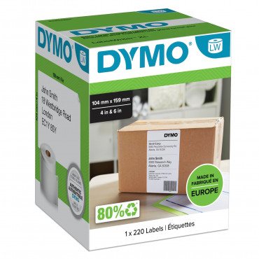Dymo LabelWriter suuret rahtitarrat 104 mm X 159 mm (valkoinen) 220 tarraa. Dymo LabelWriter suuret rahtitarrat 104 mm X 159 mm (valkoinen) 220 tarraa. | Toimistotukku Talka Oy
