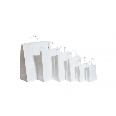 Nyörisankakassi valkoinen 32 + 12 x 41 cm (50) | Toimistotukku Talka Oy