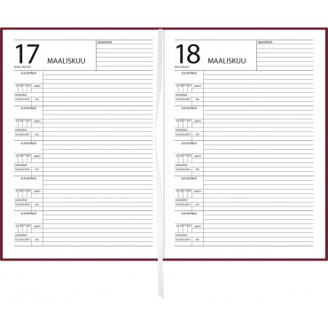 5 vuoden kalenteri, päiväämätön, viininpunainen | Toimistotukku Talka Oy