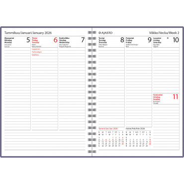 Diario Vertical, liila | Toimistotukku Talka Oy