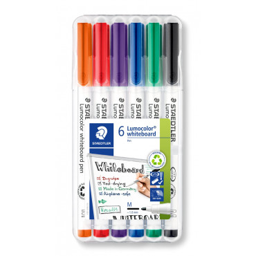 Staedtler Lumocolor valkotaulukynä 1 mm 6-v sarja ohut | Toimistotukku Talka Oy