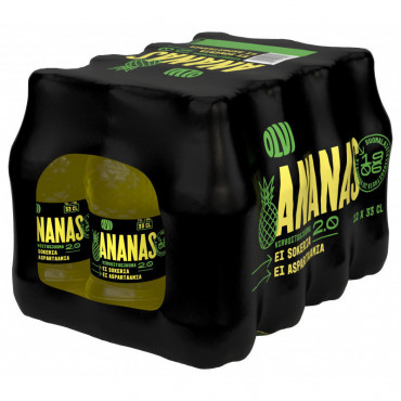 Olvi Ananas 2.0 sokeriton virvoitusjuoma 0,33L KMP 12-pakki | Toimistotukku Talka Oy