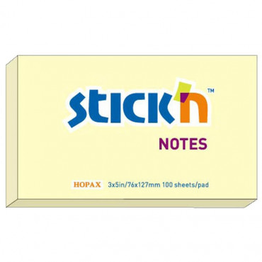 Stick′n viestilappu 76 x 127 mm keltainen | Toimistotukku Talka Oy
