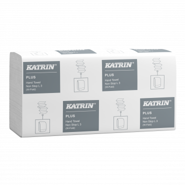 Katrin Plus käsipyyhe Non Stop L 3-krs valkoinen  87099 | Toimistotukku Talka Oy