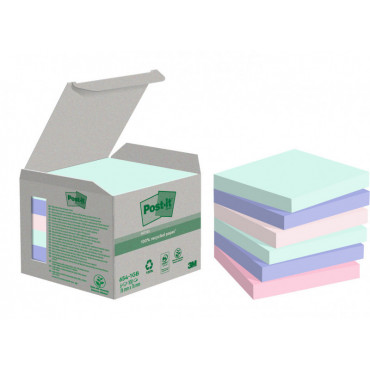 Post-it 654 ekoviestilappu värilajitelma 76 x 76 mm (6) | Toimistotukku Talka Oy