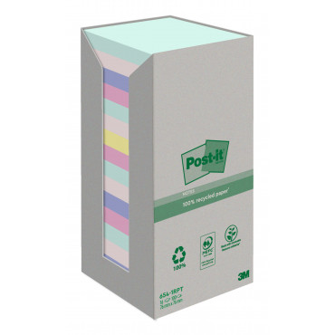 Post-it ekoviestilappu värilajitelma 76 x 76 mm (16) | Toimistotukku Talka Oy