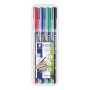 Staedtler Lumocolor F318 fine 4 värin sarja 0,6 mm | Toimistotukku Talka Oy