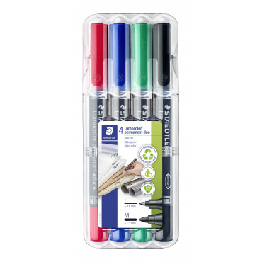 Staedtler Lumocolor 348 DUO huopakynä 4-v sarja 0.6 mm/1.5 mm | Toimistotukku Talka Oy