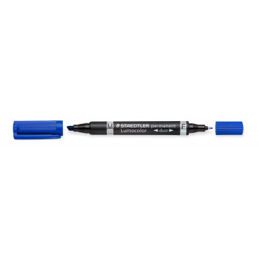 Staedtler Lumocolor 348 DUO huopakynä sininen 0,6 mm/1,5 mm | Toimistotukku Talka Oy