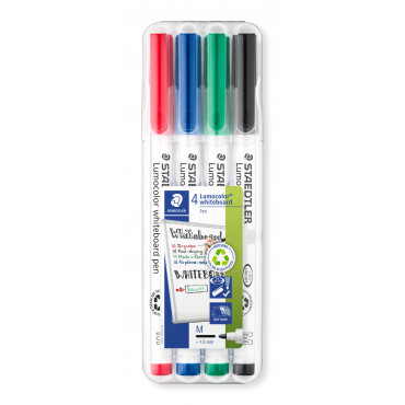 Staedtler Lumocolor 301 valkotaulukynä 4 värin sarja 1,0 mm | Toimistotukku Talka Oy