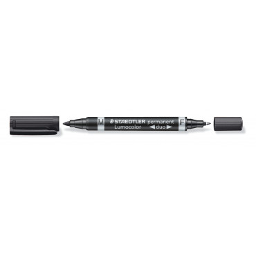 Staedtler Lumocolor 348 DUO huopakynä musta 0,6 mm/1,5 mm | Toimistotukku Talka Oy