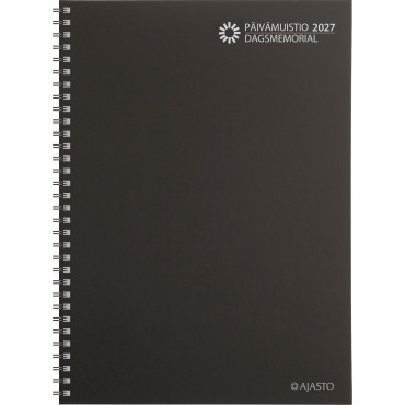 Päivämuistio/Dagsmemorial, parikierresidottu, musta | Toimistotukku Talka Oy