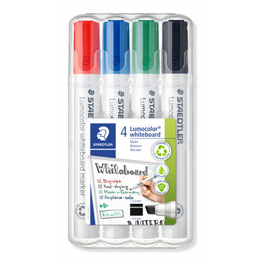 Staedtler Lumocolor 351B valkotaulukynä 4-v sarja 2-5 mm viisto | Toimistotukku Talka Oy