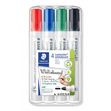 Staedtler Lumocolor 351 valkotaulukynä 4-v sarja 2 mm pyöreä | Toimistotukku Talka Oy