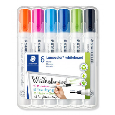 Staedtler Lumocolor 351 valkotaulukynä 6-v sarja 2 mm pyöreä | Toimistotukku Talka Oy