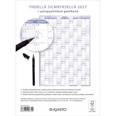 Yhdellä silmäyksellä + poispyyhittävä geelikynä | Toimistotukku Talka Oy