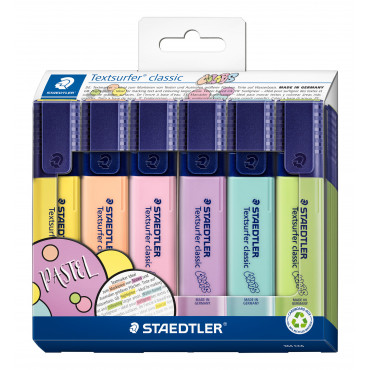 Staedtler Textsurfer Classic korostuskynä pastelli 6-v sarja | Toimistotukku Talka Oy