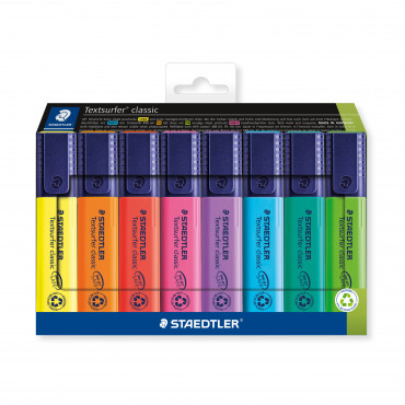Staedtler TextSurfer Classic korostuskynä 8 värin sarja | Toimistotukku Talka Oy