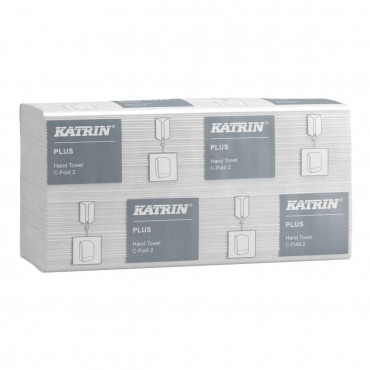 Katrin Plus käsipyyhe C-taitto 2-krs valkoinen 92512 | Toimistotukku Talka Oy